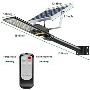 Engrepo Solar Street Lights Outdoor 84 LEDs Security Solar Flood Light 6000K Bright White Floodlights Auto On/Off Dusk to Dawn with Remote Control for Yard, Garden, Street, Basketball Court