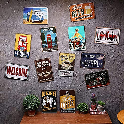 Pool Sign - Swim At Your Own Risk - Metal Pool Signs for Outside Funny Pool Decor Retro Wall Decor for Home Gate Garden Bars Restaurants Cafes Office Store Club Sign 12 X 8 INCH Tin Sign