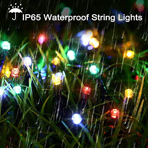 iShabao Solar String Lights Outdoor, 33ft 100 LED Solar Fairy Lights 8 Modes Waterproof Christmas Lights for Garden, Patio, Home, Party, Wedding, Holiday, Tree, Outdoor Decor(Multicolor)