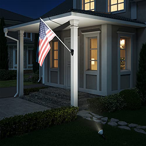 EDISHINE 2 Pack Spotlight Outdoor Plug in with 6FT Cord, 120V Weatherproof Outdoor Flood Stake Lights, E26 Base PAR38 Bulb Outdoor Light Socket for Holiday, Patio, Yard, Flag, UL Listed