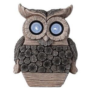 Skyant Solar Garden Statues Owl Figurine with Glowing Eyes - Outdoor Garden Statues for Yard Lawn Patio Decor
