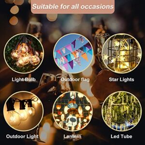 CHARON String Light Poles for Outdoor String Lights - 2 Pack 9 FT Pole & Bracket Kit for Deck or Patio Railing - Garden, Backyard, Patio Lighting Stand for Parties, Wedding