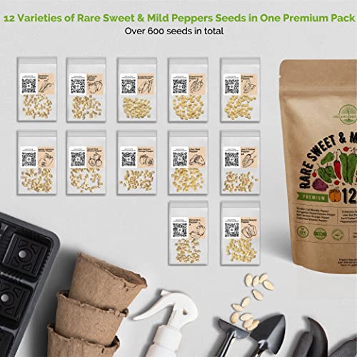 10 Carrots & 12 Rare Sweet & Mild Pepper Seeds Variety Packs Bundle Non-GMO Heirloom Seeds for Planting Indoor and Outdoor Over 4200 Carrot & Pepper Seeds in One Value Bundle