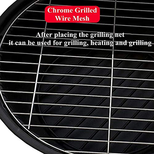 NEWCES Safety Certification Wood Burning Barbecues Grills Garden Fire Pit BBQ Grill Big Fire Bowl Barbeque Grill Charcoal Barbecues Grills for Grilling & Campfire & Cooking