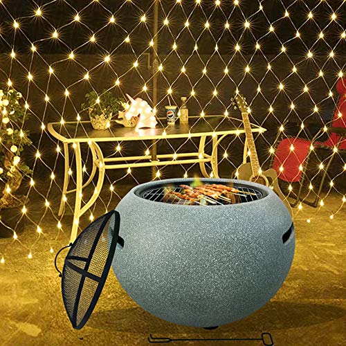 NEWCES Safety Certification Wood Burning Barbecues Grills Garden Fire Pit BBQ Grill Big Fire Bowl Barbeque Grill Charcoal Barbecues Grills for Grilling & Campfire & Cooking