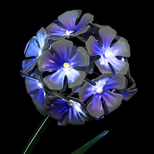 Exhart Solar Purple Hydrangea Garden Stake, 34 LEDs,Durable Metal,Cute Garden Decor Art, 7.5"x30"