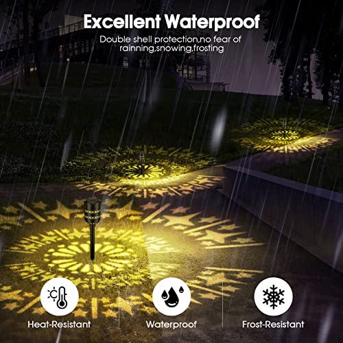 ZLIWRAL Solar Outdoor Lights Garden, 8 Packs Dynamic Pattern Solar Lights,2 Changeable Patterns Pathway Lights,Waterproof Solar Powered Landscape Path Lights for Lawn Walkway Yard Decorative