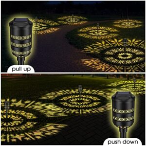 ZLIWRAL Solar Outdoor Lights Garden, 8 Packs Dynamic Pattern Solar Lights,2 Changeable Patterns Pathway Lights,Waterproof Solar Powered Landscape Path Lights for Lawn Walkway Yard Decorative