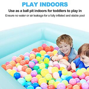 Kiddie Pool Above Ground Swimming Pool 59" X 43.3" X 23.6" Full-Sized Family Kiddie Blow up Pool for Kids, Toddlers, Infant & Adult for Ages 3+ Outdoor, Garden, Backyard, Summer Water Party