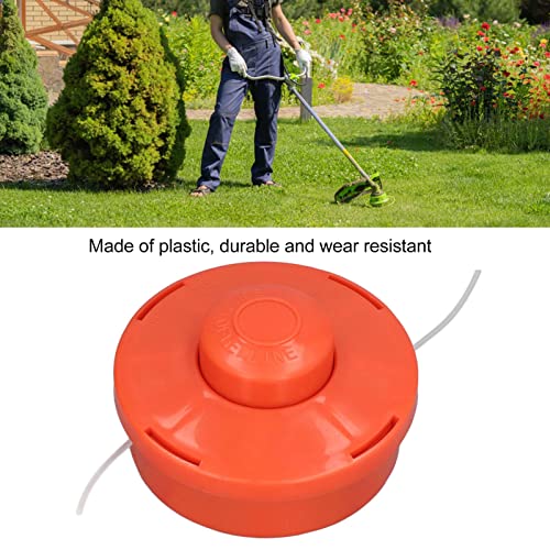 Raguso Trimmer Head Replacement, Plastic Universal String Trimmer Head Replacement M10 Bottom Thread Closely Fitting Orange for Garden Tool