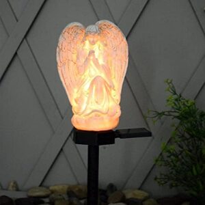 Z1SR Outdoor Solar Light Decoration, IP65 Waterproof Solar Powered Light Angel Garden Statue with LED Light Landscape Lighting for Yard Porch Patio, White