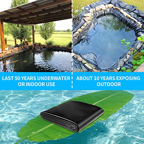 Coocure Pond Liner 15x15ft, LLDPE Garden Pond Liner, 20Mil Thickness Pond Liner for KOI or Fish, Duck and Waterscape.