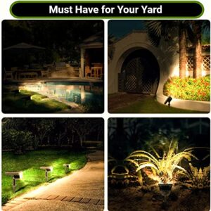 CLAONER Solar Spot Lights Outdoor, IP65 Waterproof Solar Landscape Spotlights, 2-in-1 Adjustable Wireless Solar Landscape Lights for Yard Backyard Trees House Garden Walkway-32 LED/Warm White(2 Pack)