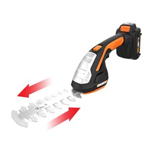 worx 20v 8″ cordless shrubber trimmer grass shear wg801.1 shurb shear, powershare, 1*2.0ah battery & charger included (only one 8″ shrubber blade)