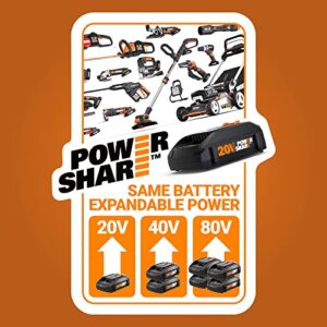 WORX 20V 8" Cordless Shrubber Trimmer Grass Shear WG801.1 Shurb Shear, PowerShare, 1*2.0Ah Battery & Charger Included (Only one 8" shrubber Blade)