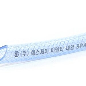 1/2" (12mm) I/D 25 Ft 7.5 Meter High Pressure Braided PVC Tubing Clear Hose Braid Reinforced Pipe Garden Pond Water Delivery