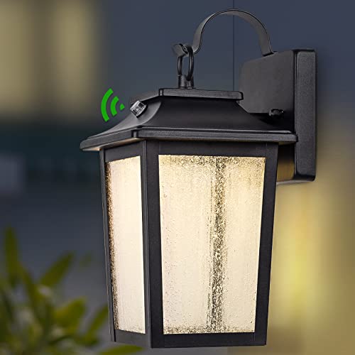 LED Dusk to Dawn Outdoor Lighting - 2 Packs Outdoor Wall Lights for House, 13W 3000K LED Outside Porch Lantern, Black Exterior Wall Sconce for Garage Doorway Garden, 100% Waterproof Anti-Rust