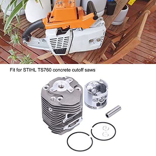 Cylinder Piston Set, Wear Resistant Iron+Aluminum Alloy Cylinder Easy to Install 58mm for Lawn for STIHL TS760 Concrete Cutoff Saws for Garden for Outdoor