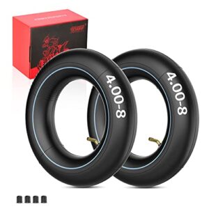 rutu 4.80/4.00-8″ premium replacement tire inner tubes, 4.80/4.00-8 tube with tr87 angled valve for mini bikes, go kart, lawn mowers, hand truck, wheelbarrow for 4.80 4.00-8/480/400-8 tires (2-pack)