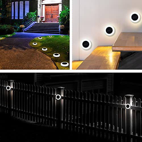 UPWATT Solar Step Lights, 4 Pack Outdoor Solar Deck Lights, LED Stair Lights White Light Waterproof for Fence, Yard, Garden,Deck, Stairs, Pathway Lighting