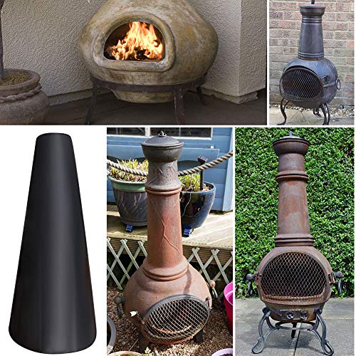 QEES Outdoor Patio Chiminea Cover Chiminea Protection with Waterproof, Chimney Fire Pit Heater Cover, Outdoor Garden Heater Cover (420 Black Oxford Cloth)