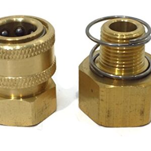 MTM Brass Pressure Washer Garden Hose Adapter (w/Spring & Filter) & Quick Connect Coupler