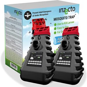 inzecto mosquito trap – device to effectively attract mosquitoes and kill larvae – revolutionary outdoor mosquito solution simply activated by water (2 trap)