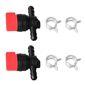fuel shut off valve for mower – 1/4″ fuel cut off valve for riding lawn mower garden tractor pressure washer snowblower, in line fuel gas control shut off valve switches tap for small engines