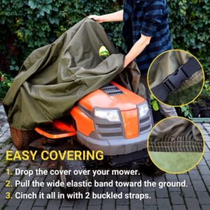 Riding Lawn Mower Cover Waterproof Outdoor, Riding Mower Cover, Riding Lawnmower Cover Waterproof Heavy Duty, Lawn Tractor Cover, Waterproof Lawn Mower Cover Waterproof Heavy Duty, Tractor Mower Cover