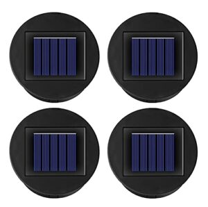 ostritec 4 pack solar lights replacement top, (top size 3.15 inch, bottom size 2.76 inch)solar lantern light lids, waterproof solar replacement top parts for outdoor hanging lanterns(warm white)