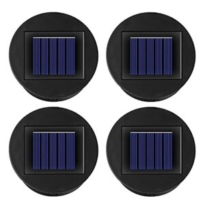 Ostritec 4 Pack Solar Lights Replacement Top, (Top Size 3.15 inch, Bottom Size 2.76 inch)Solar Lantern Light Lids, Waterproof Solar Replacement Top Parts for Outdoor Hanging Lanterns(Warm White)