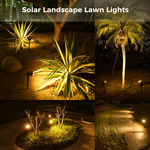 AloftSun Solar Spotlights, 4 Modes Solar Outdoor Light with USB Charging, IP68 Waterproof Solar Landscape Spotlight Outdoor for Yard Garden Driveway Porch Walkway 2 Pack Warm White