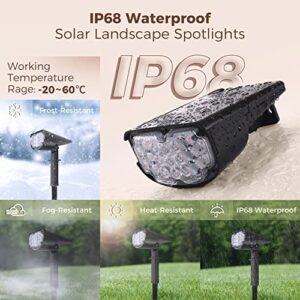 AloftSun Solar Spotlights, 4 Modes Solar Outdoor Light with USB Charging, IP68 Waterproof Solar Landscape Spotlight Outdoor for Yard Garden Driveway Porch Walkway 2 Pack Warm White