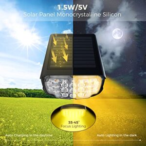 AloftSun Solar Spotlights, 4 Modes Solar Outdoor Light with USB Charging, IP68 Waterproof Solar Landscape Spotlight Outdoor for Yard Garden Driveway Porch Walkway 2 Pack Warm White