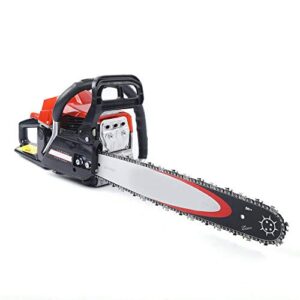 62CC 2-Cycle Gas Powered Chainsaw, 20-Inch Bar Chainsaw, Handheld Cordless Petrol Gasoline Chain Saw for Farm, Garden and Ranch Woodworking