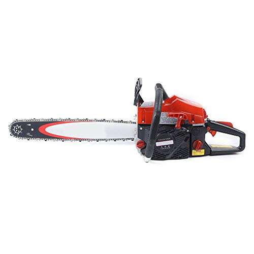 62CC 2-Cycle Gas Powered Chainsaw, 20-Inch Bar Chainsaw, Handheld Cordless Petrol Gasoline Chain Saw for Farm, Garden and Ranch Woodworking