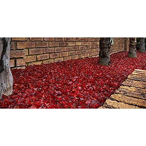 Margo Garden Products 1/2" 25lbs Dragon Glass, 25 lb, Red