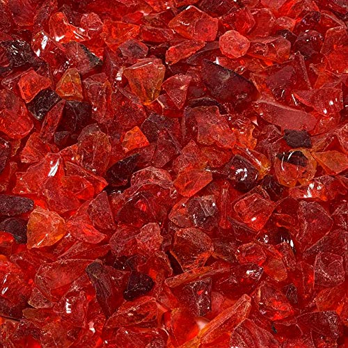 Margo Garden Products 1/2" 25lbs Dragon Glass, 25 lb, Red