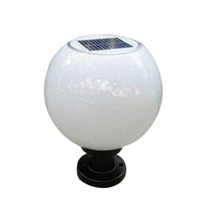 osaladi 200mm led solar post light outdoor round ball landscape light for exterior house garden yard patio fence deck, white, random base