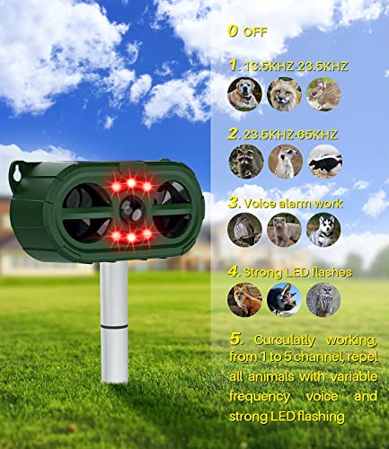 Jahy2Tech 2021 Solar Ultrasonic in Repellent Defender Rat, Squirrel, Deer, Raccoon, Skunk, Rabbit, Mole, Dog, Cat, Waterproof with Motion Detector (1)