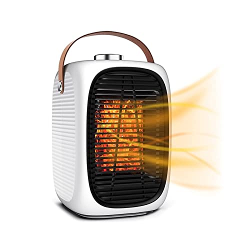 Outdoor Garden Heater Portable Electric Space Heater Desktop Heating Fan PTC Ceramic Heating Fan Heater 220V Household Electric Heater Patio Heater (Color : Blanc)