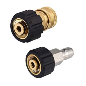 m mingle pressure washer hose adapter set, m22 to 3/8 quick connect for power washer hose, 5000 psi