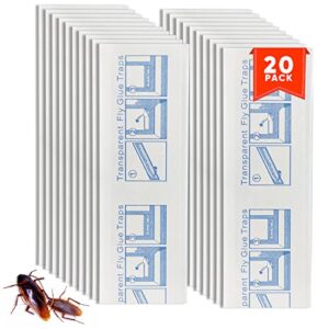 seekbit 20 pack sticky window fly traps for house, clear bug killer indoors, fly catcher sticky trap for gnats, ladybugs, houseflies glue traps keep flying insects away
