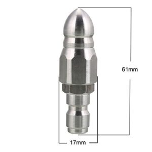 Tool Daily Pressure Washer Sewer Jetter Nozzle, Drain Jet Hose Nozzle, 1/4 Inch Quick Connector, 5000 PSI