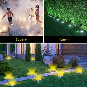 Elite 8LED Solar Ground Light Stainless Steel for Lawn,Garden,Pathway Drive Way IP65 Waterproof 8 Pack