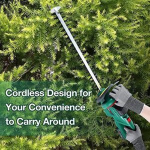 POSENPRO 20V Cordless Electric Hedge Trimmer,2.0Ah Batteries,17" Cutting Length,3/5" Cutting Capacity,1100 RPM,Easy Cut Lightweight Garden Handheld Cutter,Includes Battery,Charger Safety Blade Guard