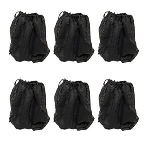 6 pcs large pump barrier bag,18.5″x 18.5″ with drawstring pond mesh pump filter bag for pond biofilters aquarium filtration and outdoor swimming pool media bags(black)