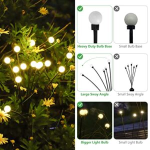 undreem Solar Garden Lights Outdoor,Upgraded Solar Firefly Lights 4 Pack Waterproof Bright Warm White Pathway Decorative for Yard Patio Landscape Driveway Decor