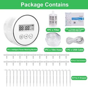 DIY Automatic Drip Irrigation Kit for 20 Potted Plants, Houseplants Self Watering System with 30-Day Digital Programmable Timer for Greenhouse Indoor Plants Vacation Plant Watering(Size:for 20 Pots)