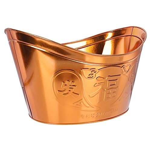 ULTNICE Burn Barrel Incinerator Cage Fire Pit Metal Garden Yuanbao Shaped Joss Paper Burner Bucket for Garden Paper Leaf Trash Wood Backyard Bonfire Golden, 35.5x26.5cm (21A48UYFXALW08518PR4EC)